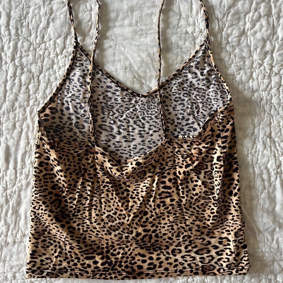 SKIN WORLDWIDE organic cotton goldie camisole in brown leopard print - Picture 4 of 5